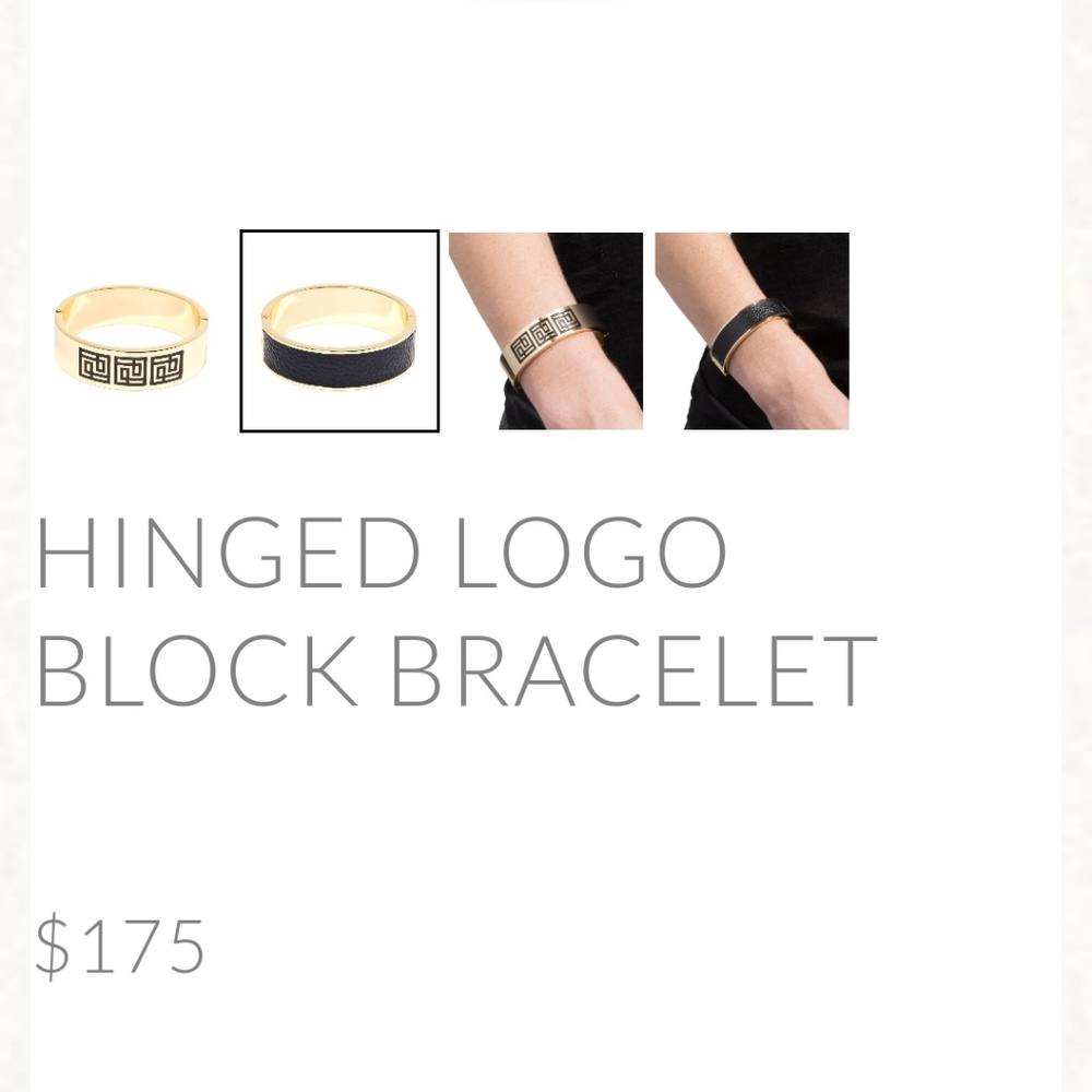 PALM SPRINGS  LEATHER BRACELET (BLACK & GOLD) - Picture 3 of 3